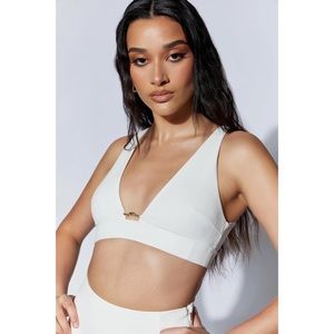 🛍️3 for $20 MESHKI Arla Hardware Bralette Deep V Crop Top Sexy Boost Minimalist